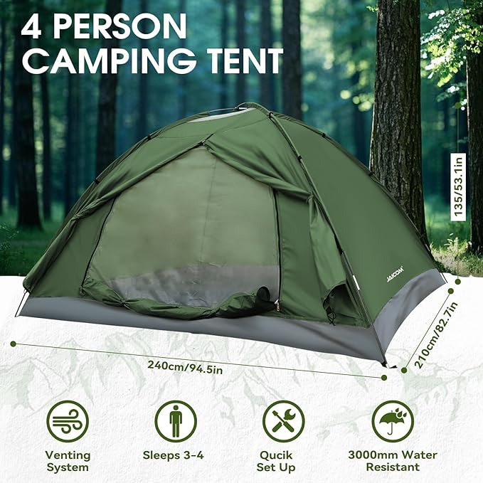 1/2/4 Person Camping Tent - Lightweight Backpacking Tent, Waterproof Windproof Easy Setup Hiking Tent, Suitable for Outdoor, Family, Camping, Hunting, Mountaineering Travel