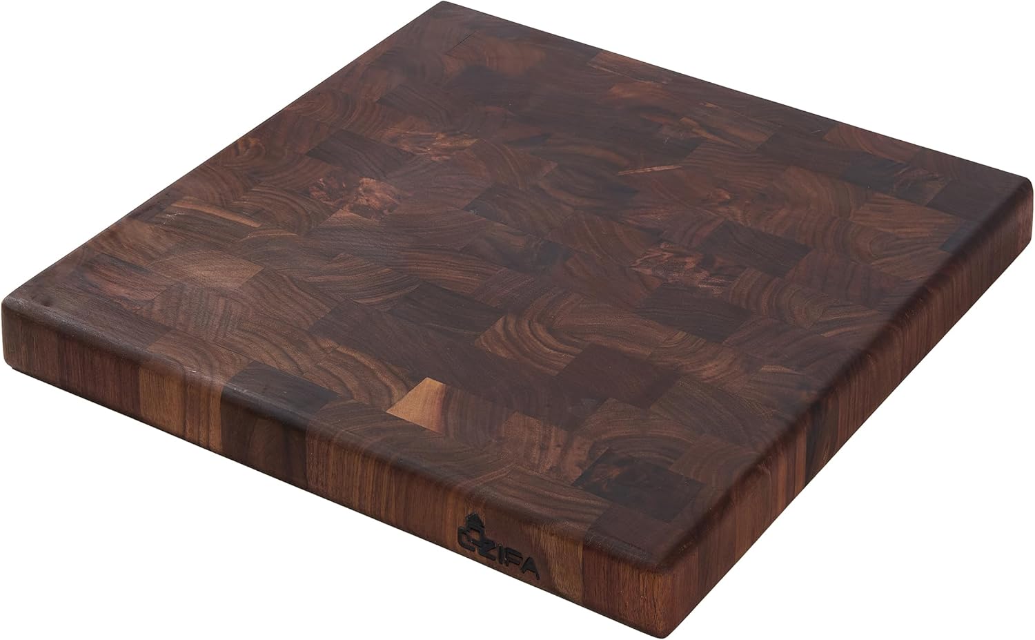 American Dark Walnut Wood Cutting Board Large, Square 14x14 x1.2in for Kitchen and End Grain Butcher Block Finished with Linseed Oil, Beeswax, Carnauba wax & Lemon Oil