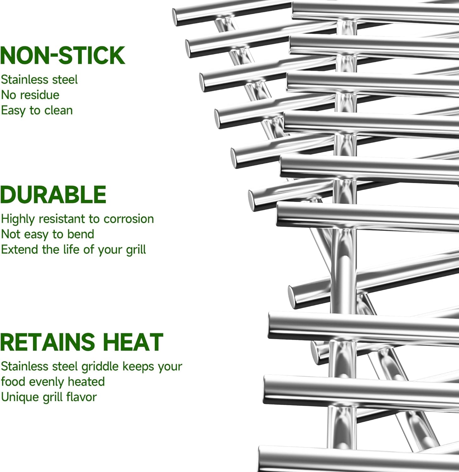 17" Stainless Steel Grill Grate for Charbroil Tru Infrared Grill Replacement Parts 463242715 463242716 463276016 466242715 466242716, Grill Replacement Parts for Nexgrill 720-0882A BHG 720-0882