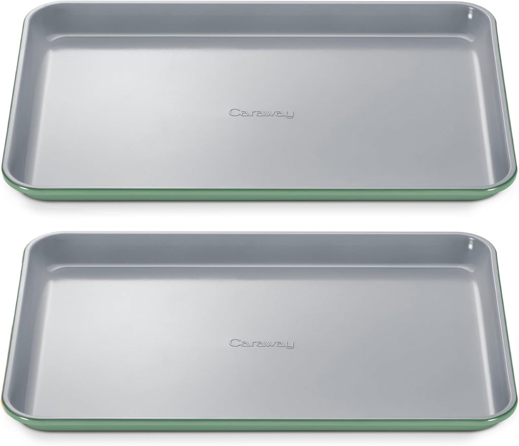 Caraway Non-Stick Ceramic Medium Baking Sheet - Naturally Slick Ceramic Coating - Non-Toxic, PTFE & PFOA Free - Perfect for Baking, Roasting, and More - Medium (15" x 10") - Sage