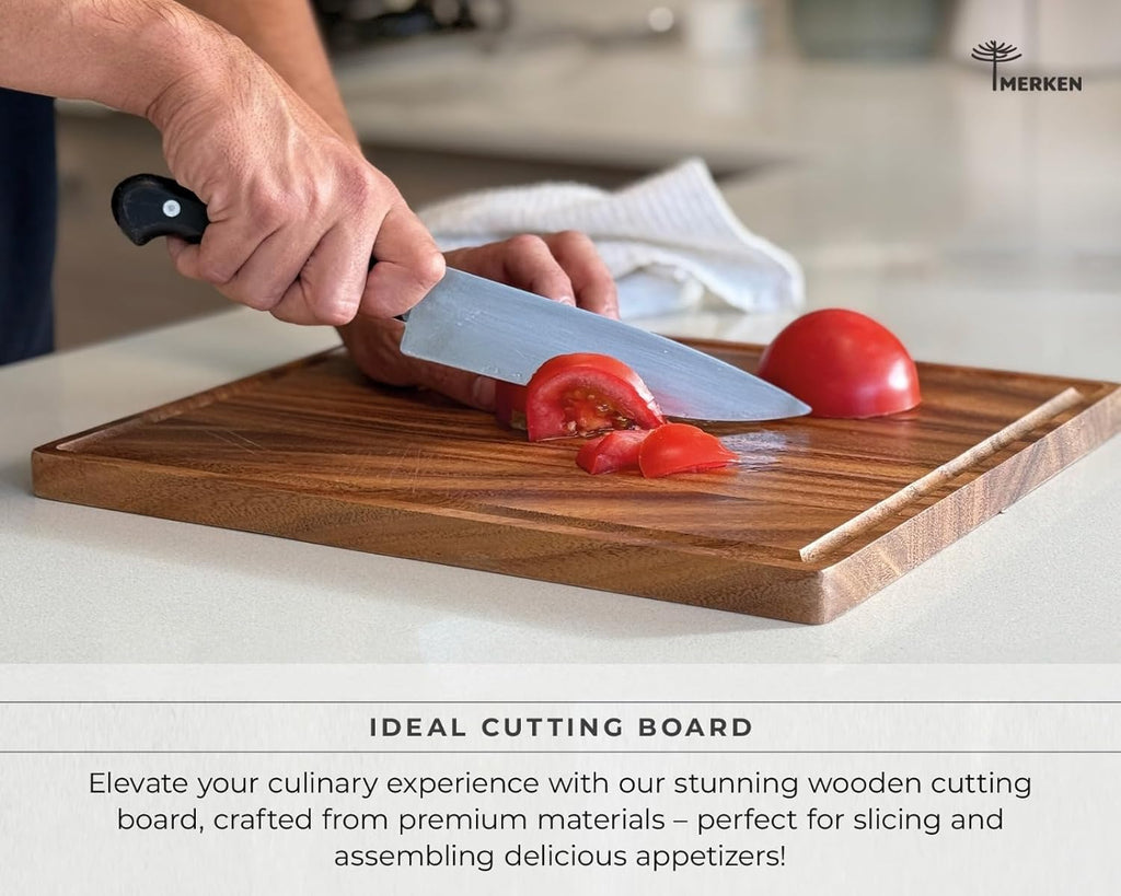 Premium Walnut Wood Cutting Board – Large End Grain Butcher Block – Reversible Chopping Board with Juice Groove – For Meat, Cheese, Veggies, Charcuterie – Knife Friendly Kitchen Essential
