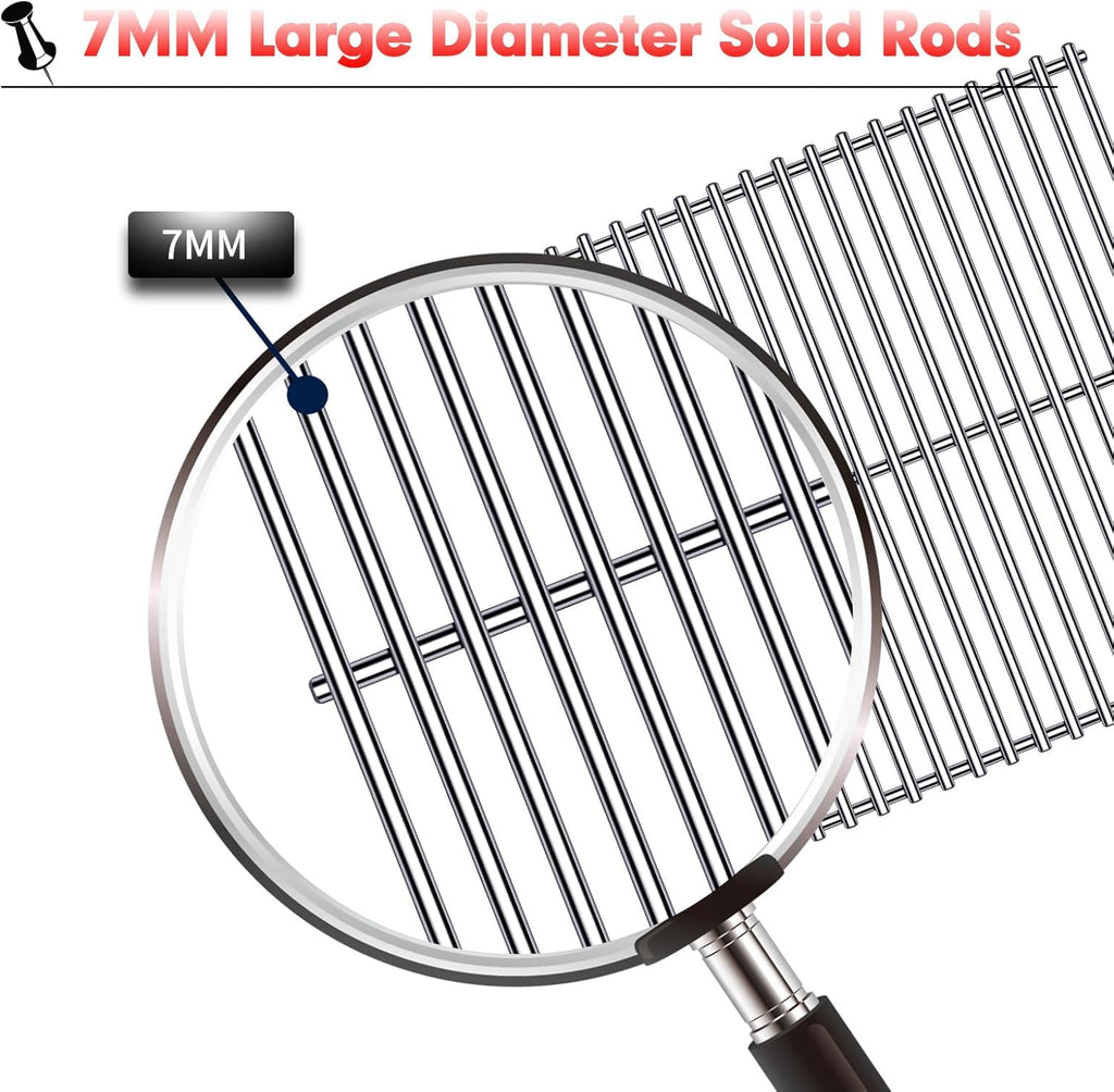 BBQ Grill Grates Replacement for Cuisinart Gas Grill CGG-200, CGG-220, CGG-240, Stainless Steel Cooking Grate Grids Gas Grill Parts Accessories 18 Inch for All Foods Portable Gas Grillls
