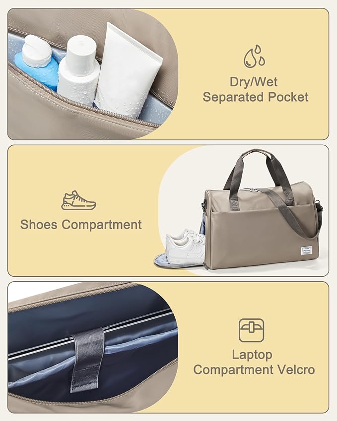 Gym Bag Womens,Travel Duffel Carry on Bag Sport Tote Bag Weekend Overnight Bag