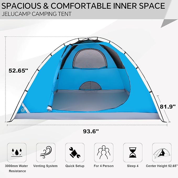 1/2/4/5/6 Person Dome Tents for Camping, Lightweight Portable Backpacking Tent, Small Easy Set Up Outdoor Waterproof Camping Hiking Tent for Adults