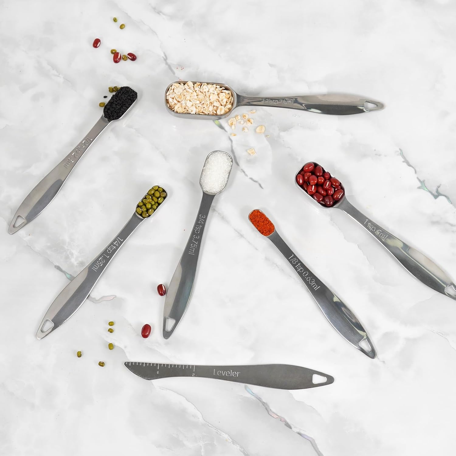 22 Piece Measuring Cups and Spoons Set, Stainless Steel Measuring Spoons Set and Stackable Measuring Cup with Lid for Liquid and Dry Ingredients, Cooking Baking Gadgets