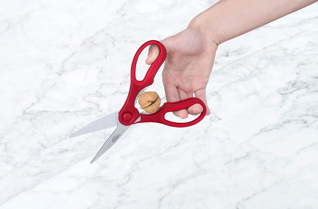 Trudeau Detachable Kitchen Shears - Sharp, Versatile Scissors in Paprika Red - Easy Cleaning & Multipurpose for Cooking, Herbs, and Meat