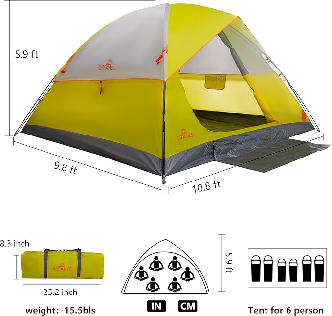 2-12 Person Tents for Camping Waterproof, Backpack Double Layer Tents, Perfect Picnics, Fishing and Backyard Camping