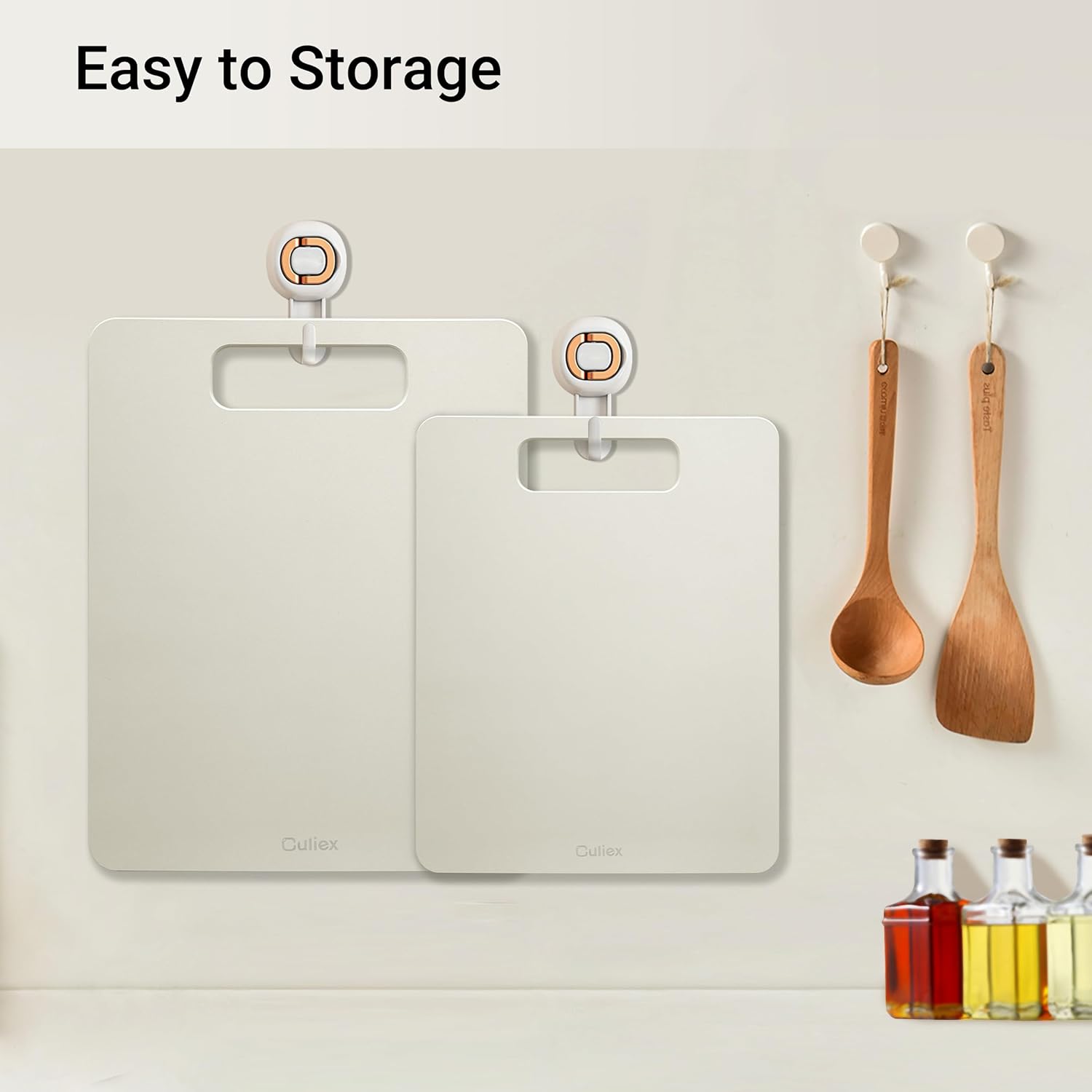 Cutting Boards for Kitchen [Set of 2], Dishwasher Safe Wooden Cutting Board with Handles, Ideal Chopping for Meat, Vegetables, Fruits, Charcuterie - Perfect Kitchen Gadgets Gift, White