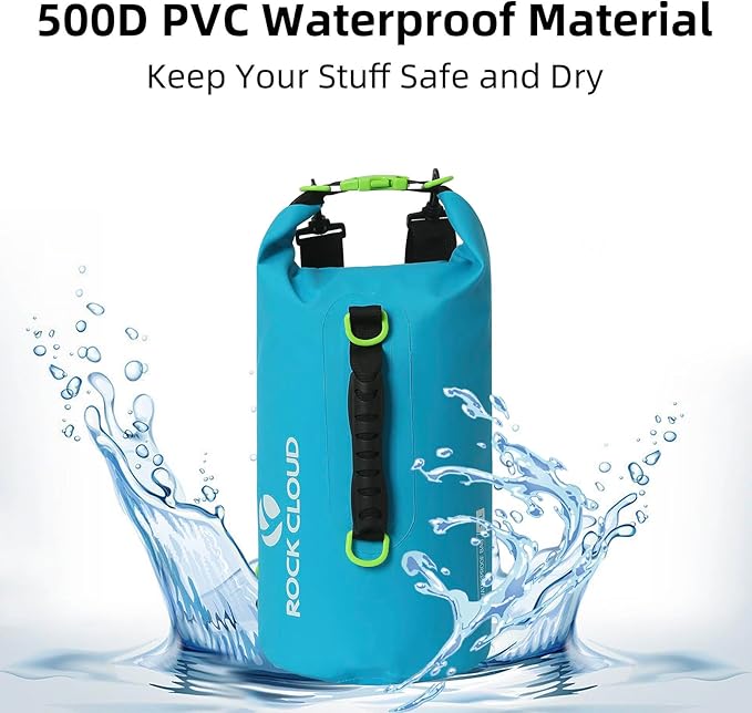 ROCK CLOUD Dry Bag Waterproof 10L Dry Sack for Kayaking Rafting Boating Beach Surfing Swimming Canoe Camping Hiking Fishing Ski