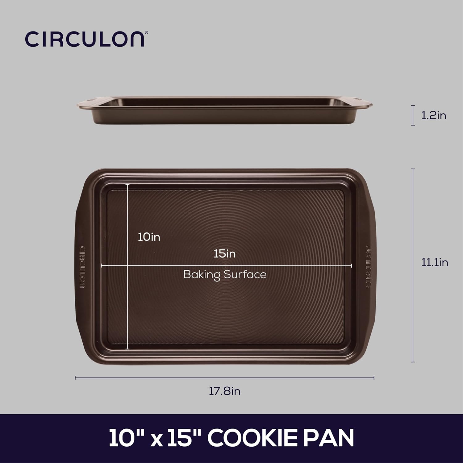 Circulon Nonstick Bakeware, Nonstick Cookie Sheet / Baking Sheet - 10 Inch x 15 Inch, Chocolate Brown