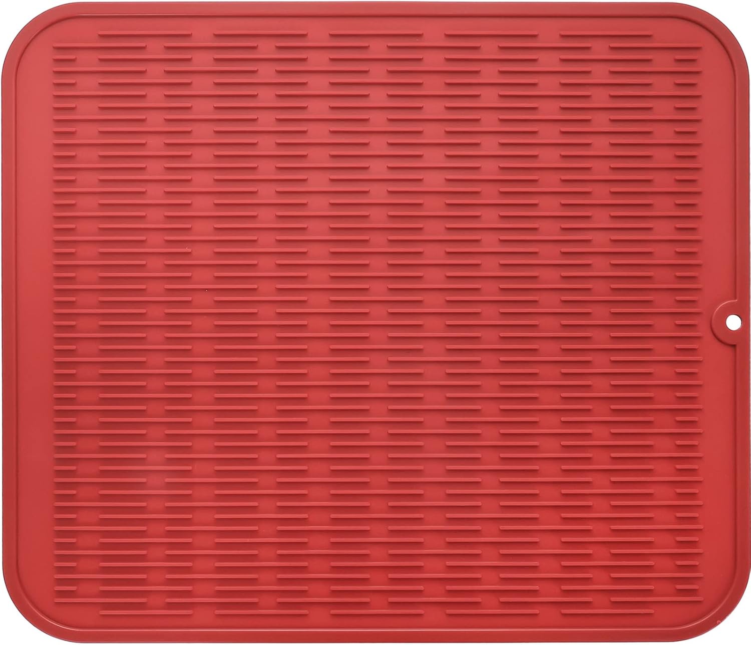 Silicone Dish Drying Mat for Multiple Usage,Easy clean,Eco-friendly,Heat-resistant Silicone Mat for Kitchen Counter or Sink,Refrigerator or Drawer Liner Red 2XL 24 inches x 18 inches