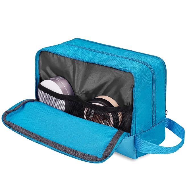Toiletry Bag for Men Hanging Dopp Kit Water Resistant Shaving Bag Small Toiletry Bag for Traveling (Pure Blue)