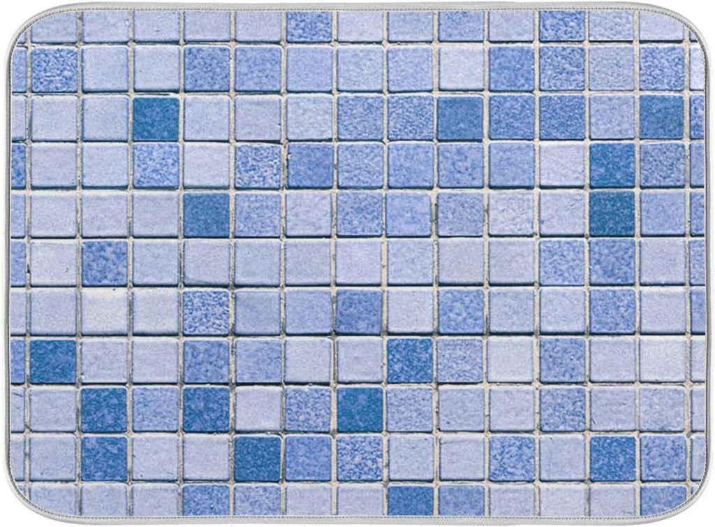 Super Absorbent Dish Drying Mat, Microfiber Fast-Drying Dish Mat, 24" x 18", Kitchen Dish Drying Pad Mosaic Pattern…