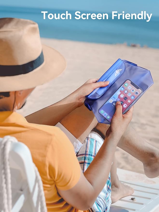 HEETA 2/3/4 Pack Waterproof Pouch with Waist Strap, Screen Touchable Dry Bag with Adjustable Belt for Phone Valuables for Kayaking, Swimming, Snorkeling, Boating, Fishing, Surfing & Beach