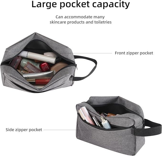 Travel Toiletry bag Toiletry bag for women men Hanging Cosmetic bag Travel accessories for Women Men (Grey)