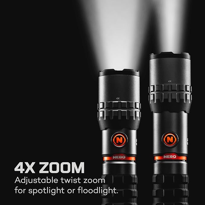 NEBO Slyde King Flashlight, Rechargeable LED Flashlight and Work Light, Bright, Durable, Everday Carry & Camping Flashlight with 4 Light Modes, C.O.B. Work Light and Magnetic Base