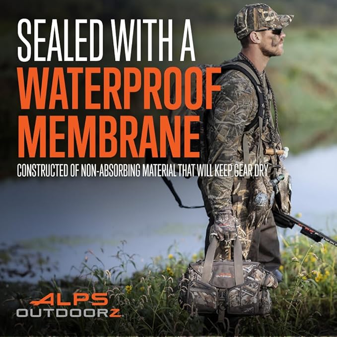 ALPS OutdoorZ Deluxe Floating Blind Bag - Waterproof Hunting Duffel Bag, with Removable Dividers, Thermos Sleeve & Padded Shoulder Strap