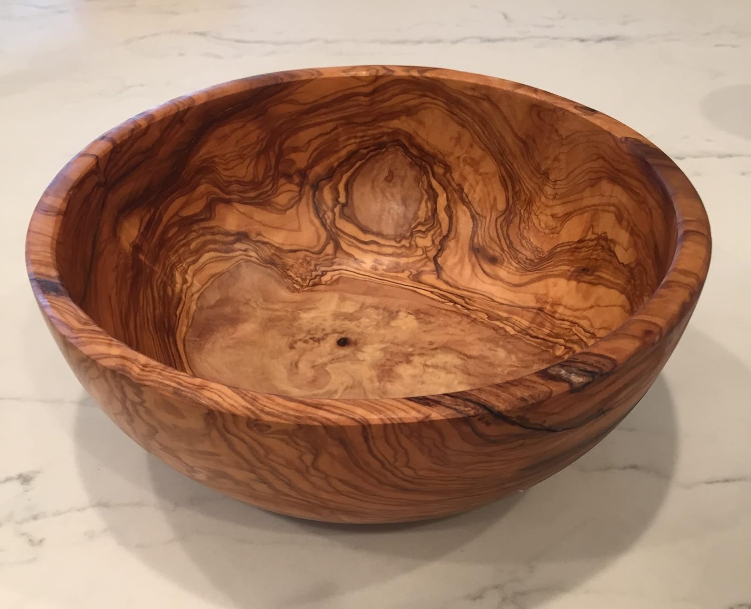 11" Artisan Olive Wood Serving Bowl/Centerpiece Unique decorative Wooden Bowl for Fruit, Salad, Snacks, Chips. In Small 6", Med 7", Lg 8", XL 11", XXL 12". (Extra Large 11 inch)