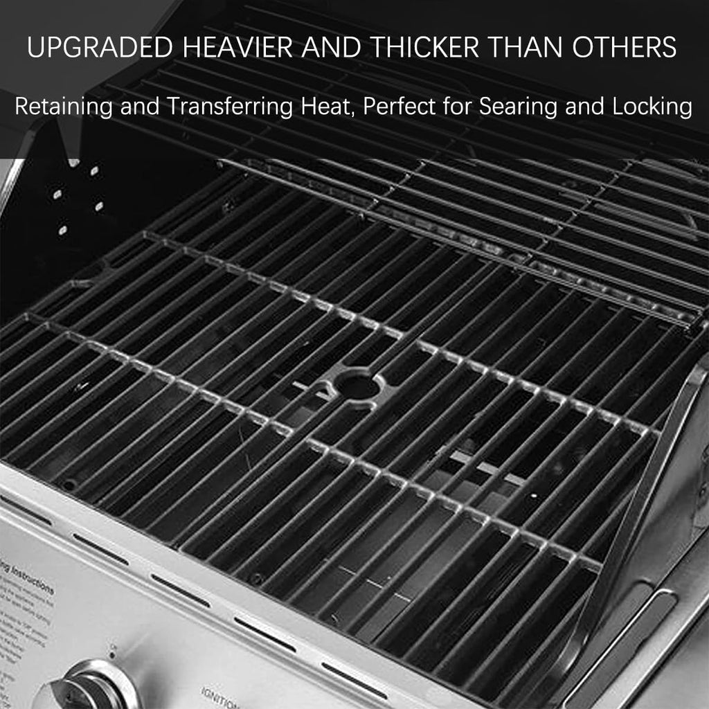 146.16142210 PG-40409SOLB Grill Grates Replacement Parts for Kenmore Gas Grill Parts 146.46372610 146.10016510 40900204 146.34461410 146.46366610 146.10017510 146.16198210 Cast Iron Cooking Grid 2 Pcs