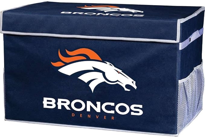 Franklin Sports NFL Storage Footlocker Bins - Large Folding Organizer Containers - NFL Team Office, Bedroom + Living Room Décor - Large + Small Bins
