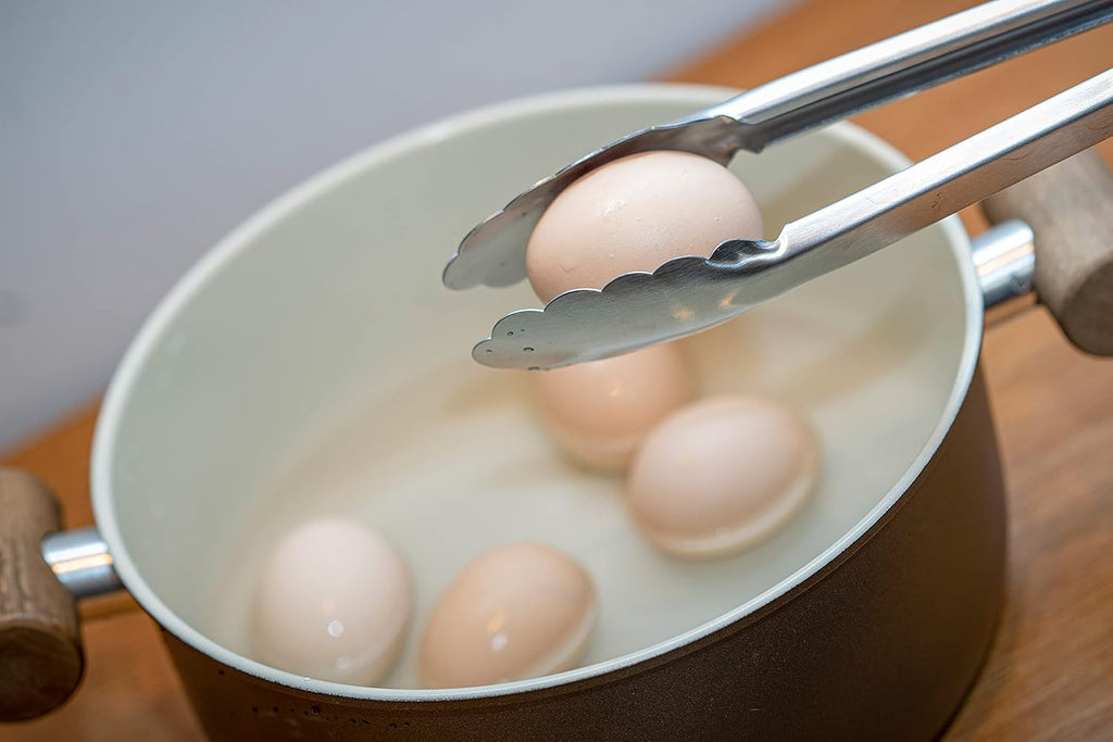 304 Stainless Steel Kitchen Cooking Tongs, 12" and 14" Set of 2 Sturdy Grilling Barbeque Brushed Locking Food Tongs with Ergonomic Grip, Red