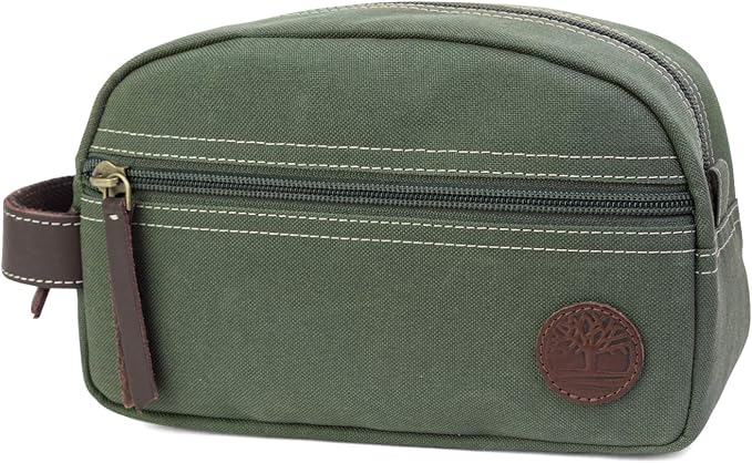 Timberland Men's Toiletry Bag Canvas Travel Kit Organizer, Olive, One Size
