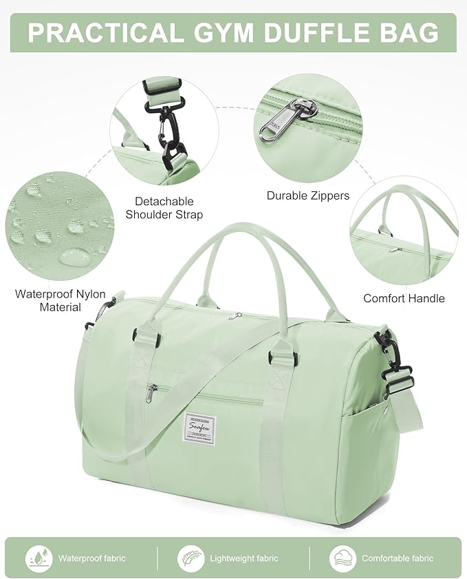 Gym Bag Womens,Travel Duffel Carry on Bag Sport Tote Bag Weekend Overnight Bag