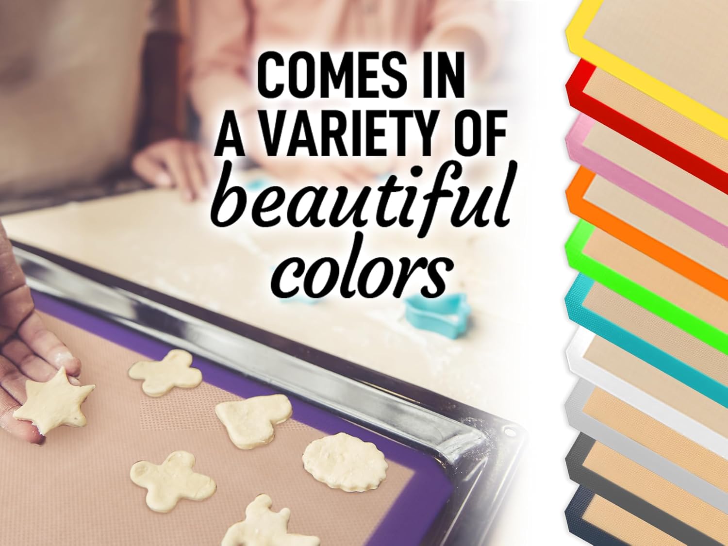 Zulay Kitchen 16.5"x11.6" 2-Pack Silicone Baking Mat - Reusable Nonstick Baking Sheet - Dark Gray