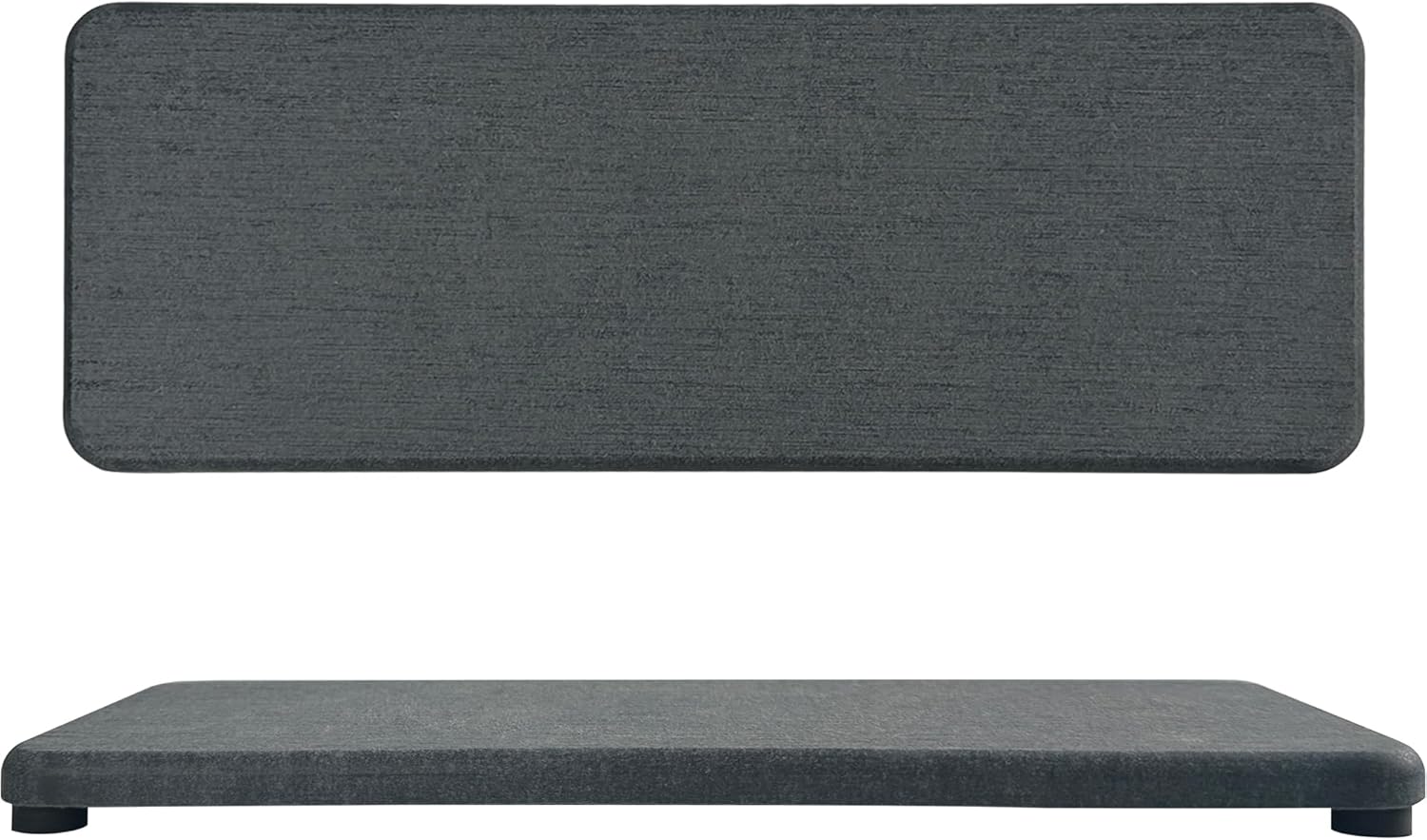 2 Pcs Water Absorbing Stone Trays, Kitchen/Bathroom Sink Soap Dish, Diatomite Tray Used for Hand Soap & Cosmetic Bottles in The Modern Home, 3.15" W x 8.7" L, Dark Gray