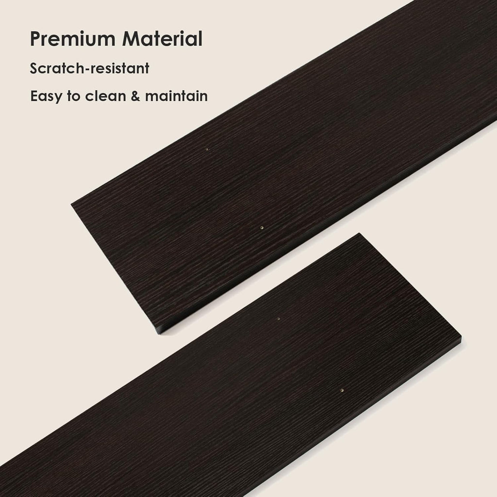 DINZI LVJ Long Wall Shelves, 23.6 Inch Large Floating Shelves Set of 2, Wide Display Shelf Wall Mounted with Brackets, Easy Hanging for Living Room, Toilet, Office, Bedroom, Espresso