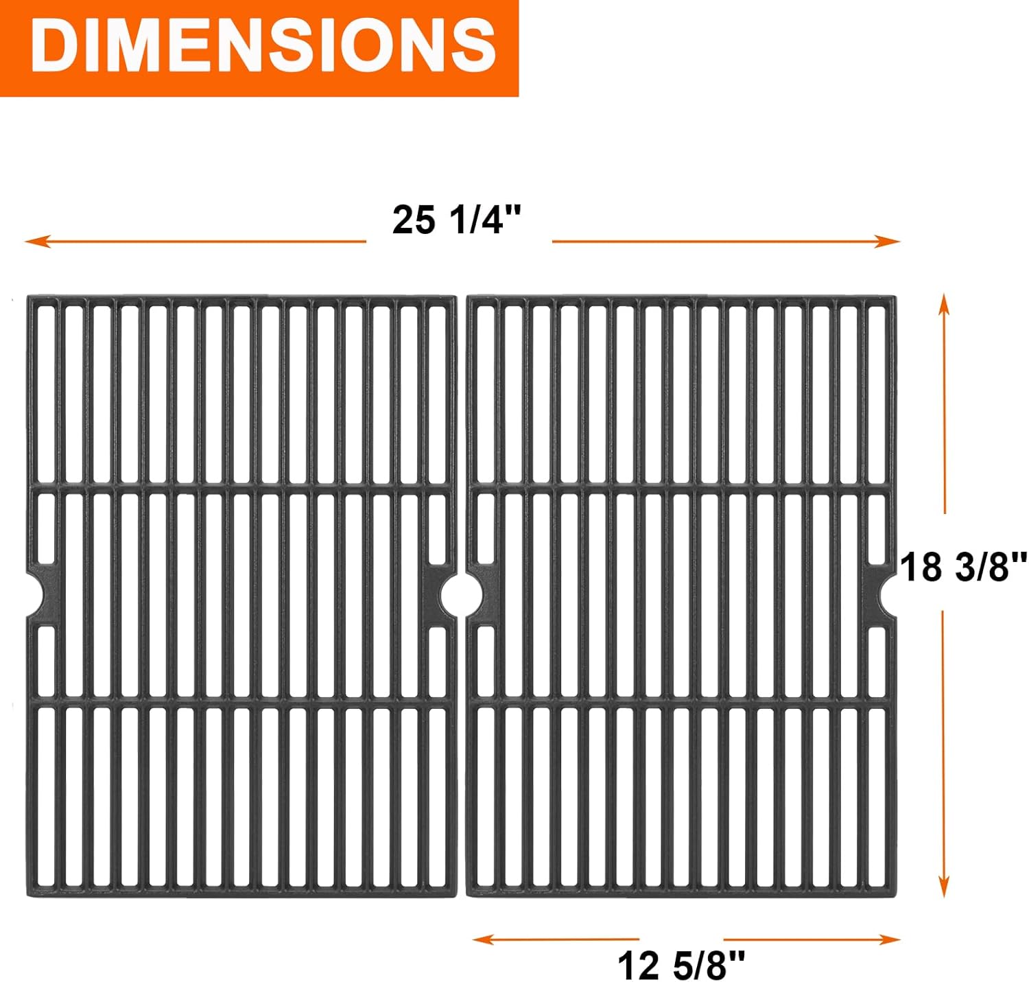 BBQ Future Cooking Grate Replacement for Master Chef G45301 G45303 G45308 G45309 G45311 G45313 Grill, Heavy Duty Matte Cast Iron Grill Grid for MasterChef BBQ Parts