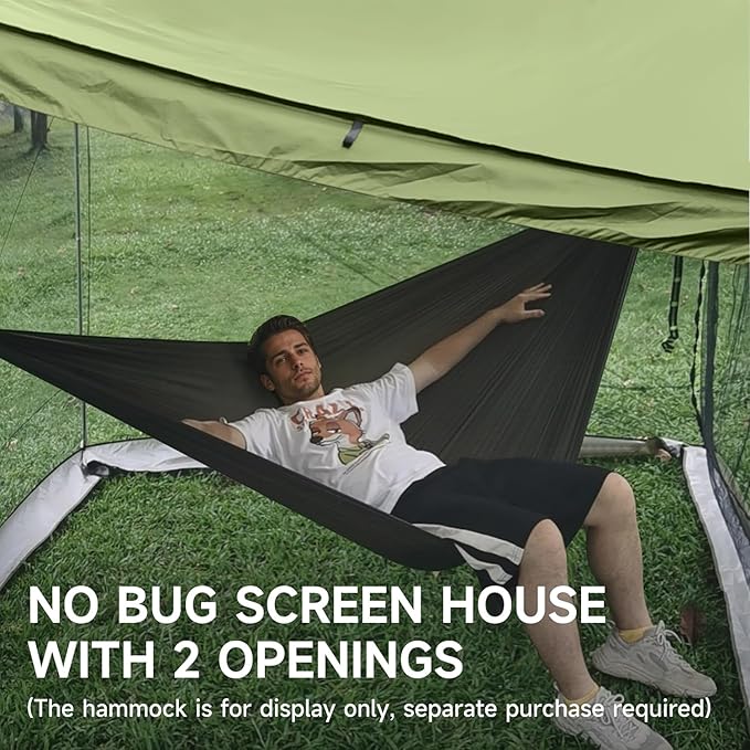 Hammock Screen House with 2 Openings, Lightweight Camping Tarp Tent Mosquito Net for Camping, Picnics, Backyard and Backpacking