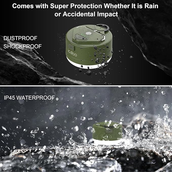 3000mAh 2000LM Rechargeable Camping Light , Warm/White/Nature/SOS 4Modes Brightness Stepless Adjust Camping Lantern Rechargeable Tent Light for Power Failure Emergency Survival Kits (1)