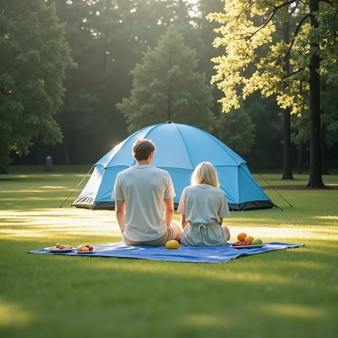 Wind Tour Portable Multifunctional Outdoor Camping Tarp Groundsheet Footprint Lightweight Floor and Ground Tarps for Camping Hiking with Carry Bag (Blue-57" x 83")