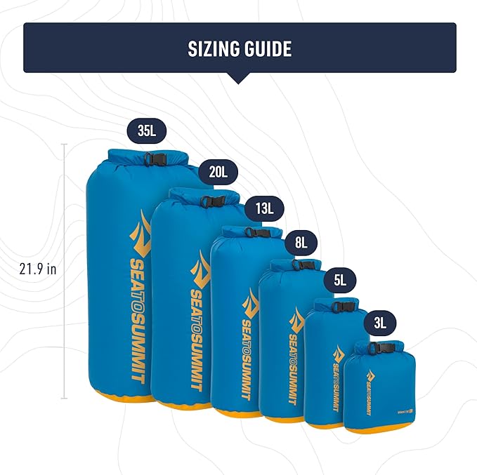 Sea to Summit eVac Dry Bag, Roll-Top Compression Sack, 8 Liter, Turkish Tile Blue