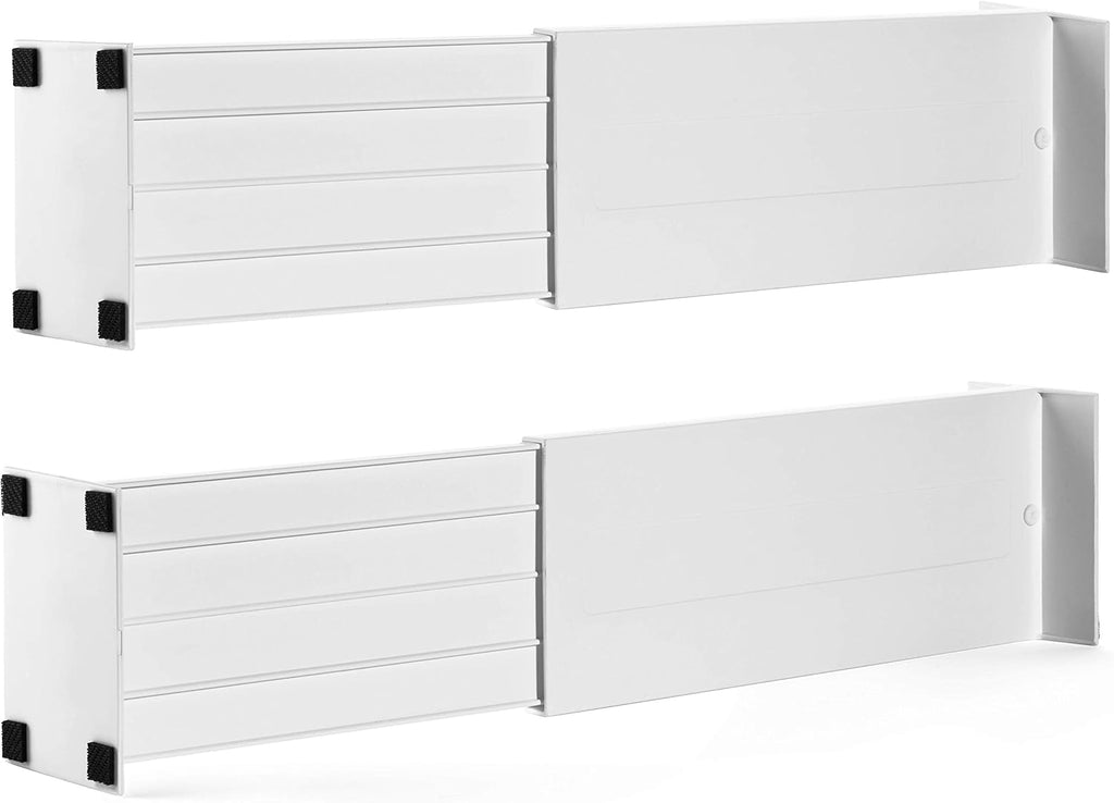 Dial Industries Adjustable Dresser Drawer Clothes Organizer Dividers, Set of 2, 4.5" Deep