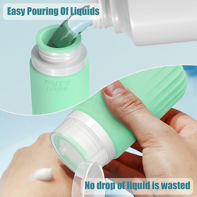 16 Pack Travel Bottles Set, TSA Approved Travel Bottles for Toiletries, BPA Free Leakproof Silicone Travel Size Containers Set for Shampoo Conditioner Lotion Body Wash & Body Wash Accessories