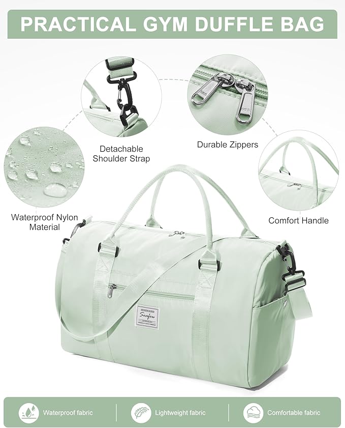 Gym Bag Womens,Travel Duffel Carry on Bag Sport Tote Bag Weekend Overnight Bag