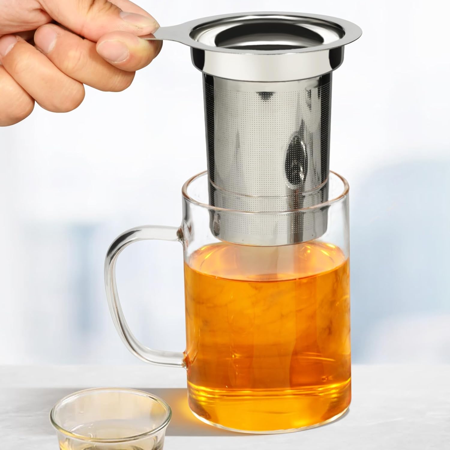 PARACITY Tea Infuser for Loose Leaf Tea, Loose Leaf Tea Infuser with Handles, Tea Strainer Extra Fine 18/8 Stainless Steel, Tea Strainer for Teapots, Mugs, Cups to Steep Loose Leaf Tea（2 Pack)