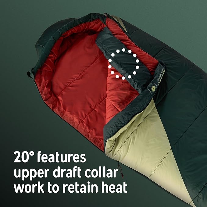 Kelty Cosmic Synthetic Fill 20 Degree Backpacking Sleeping Bag – Compression Straps, Stuff Sack Included