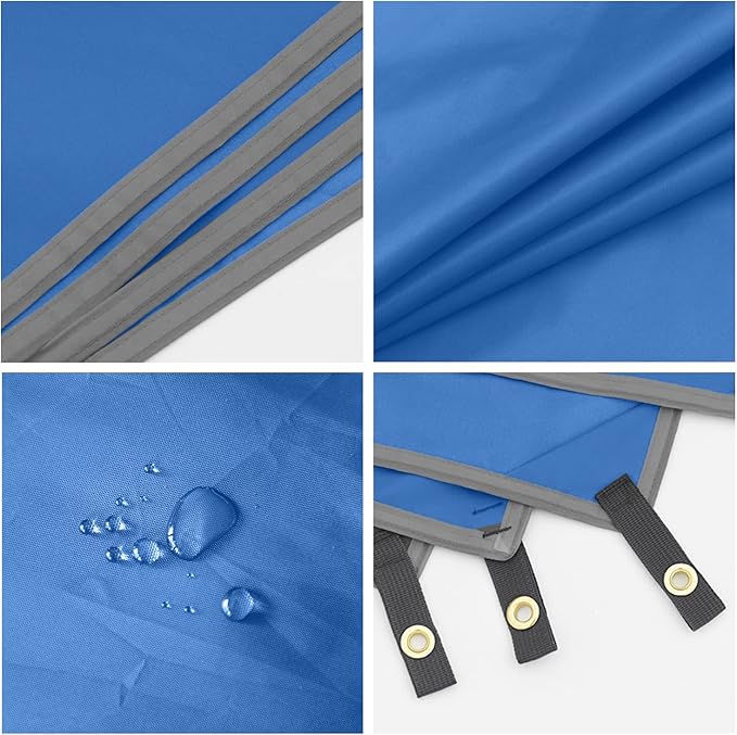 Wind Tour Portable Multifunctional Outdoor Camping Tarp Groundsheet Footprint Lightweight Floor and Ground Tarps for Camping Hiking with Carry Bag (Blue-177" x 177")