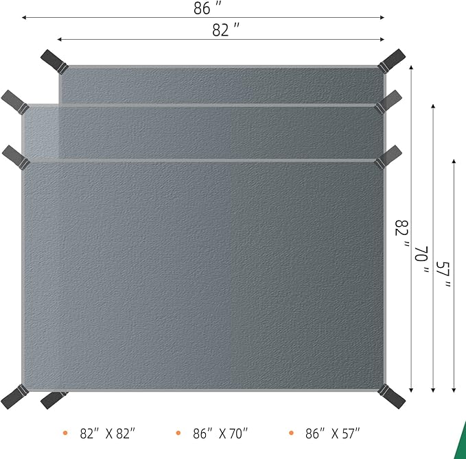 Camping Tarp Waterproof with Carry Bag for Under Tent, Ultralight Tent Footprint for Ground Camping Hiking (86" x 57")