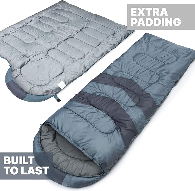 MalloMe Sleeping Bags for Adults Cold Weather & Warm - Backpacking Camping Sleeping Bag for Kids 10-12, Girls, Boys - Lightweight Compact Camping Essentials Gear Accessories Hiking Sleep Must Haves