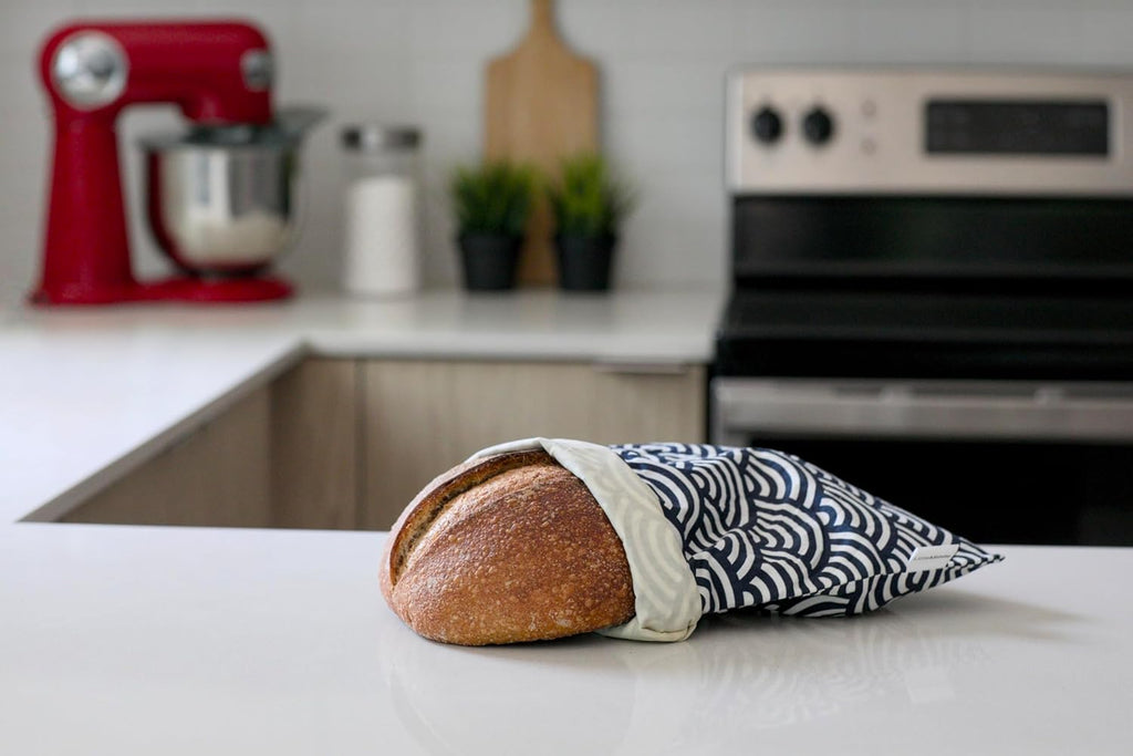 2 XL Beeswax Bread Bags for Homemade Sourdough, Produce, Sandwiches & Lunchbox Use - Reusable Bread Storage Bags, Washable (2-Pack)