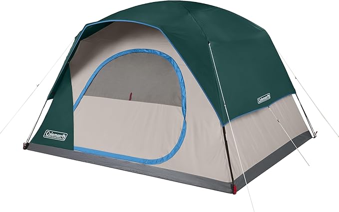 Coleman Skydome Series Camping Tent Weatherproof Tent Includes Pre-Attached Poles Rainfly Carry Bag and Unique Pattern Sets up in 5 Minutes