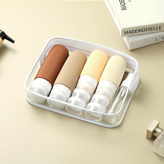 16 Pack Travel Bottles Set, TSA Approved Leak Proof Silicone Squeezable Containers for Toiletries, Refillable Travel Accessories for Conditioner, Shampoo, Lotion & Body Wash Accessories