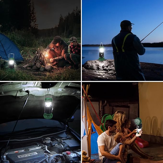 3 in 1 Portable Lantern - Collapsible Lightweight Camping Lantern for Power Outages Solar Flashlight Survival Kits for Indoor Outdoor Tent Home Emergency Essentials Hiking