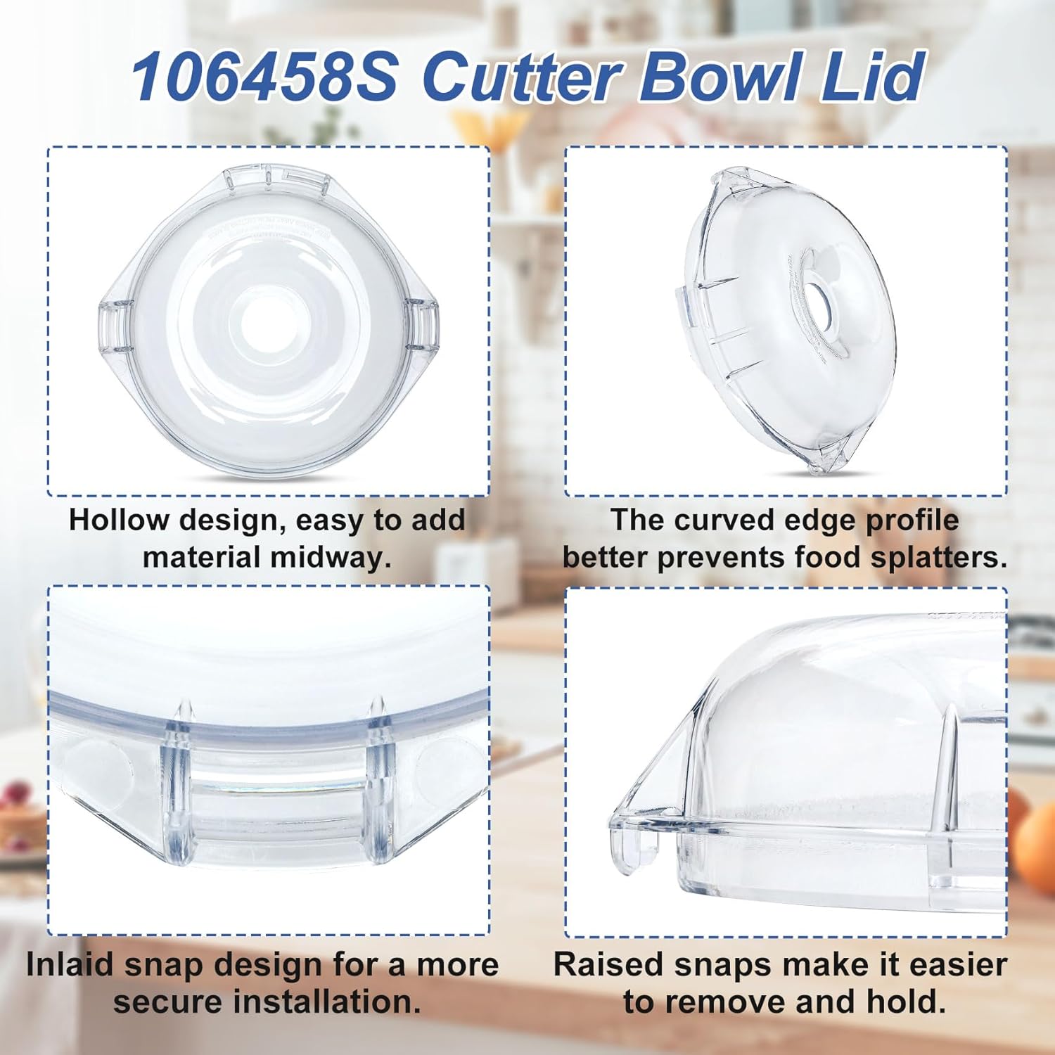 106458S Cutter Bowl Lid Compatible with robot coupe R2、R2B、R2 DICE、R2N、R101B Food Processor
