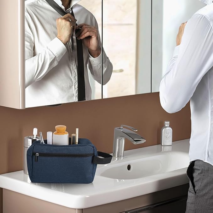 Travel Toiletry bag Toiletry bag for women men Hanging Cosmetic bag Travel accessories for Women Men(Navy blue)