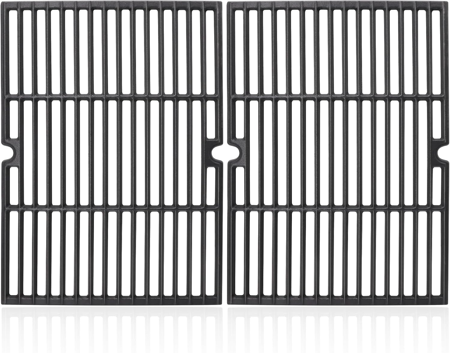 18 Inch Grill Grates Replacement for Charbroil 463268007, 463268008, 463257110, 463215513, Uniflame GBC750W, Master Forge GGP-2501, Thermos, Kenmore, Coleman Parts, Cast Iron BBQ Grill Cooking Grids.
